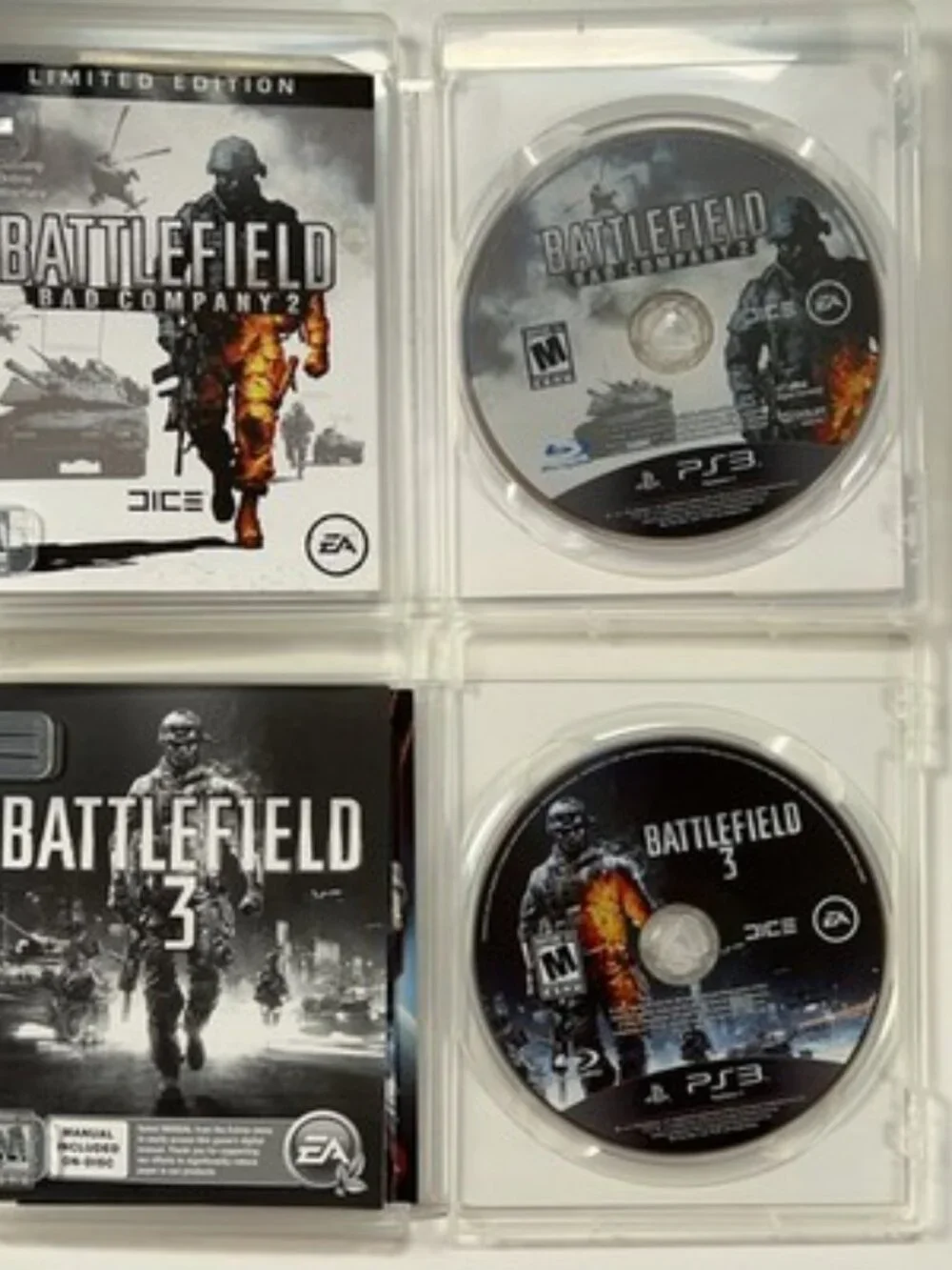 Battlefield 3 & Battlefield Bad Company 2 Limited Edition PS3 Lot CIB TESTED